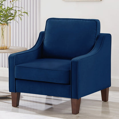 Modern Upholstered Sofa with Removable Cushions and Scooped Arms