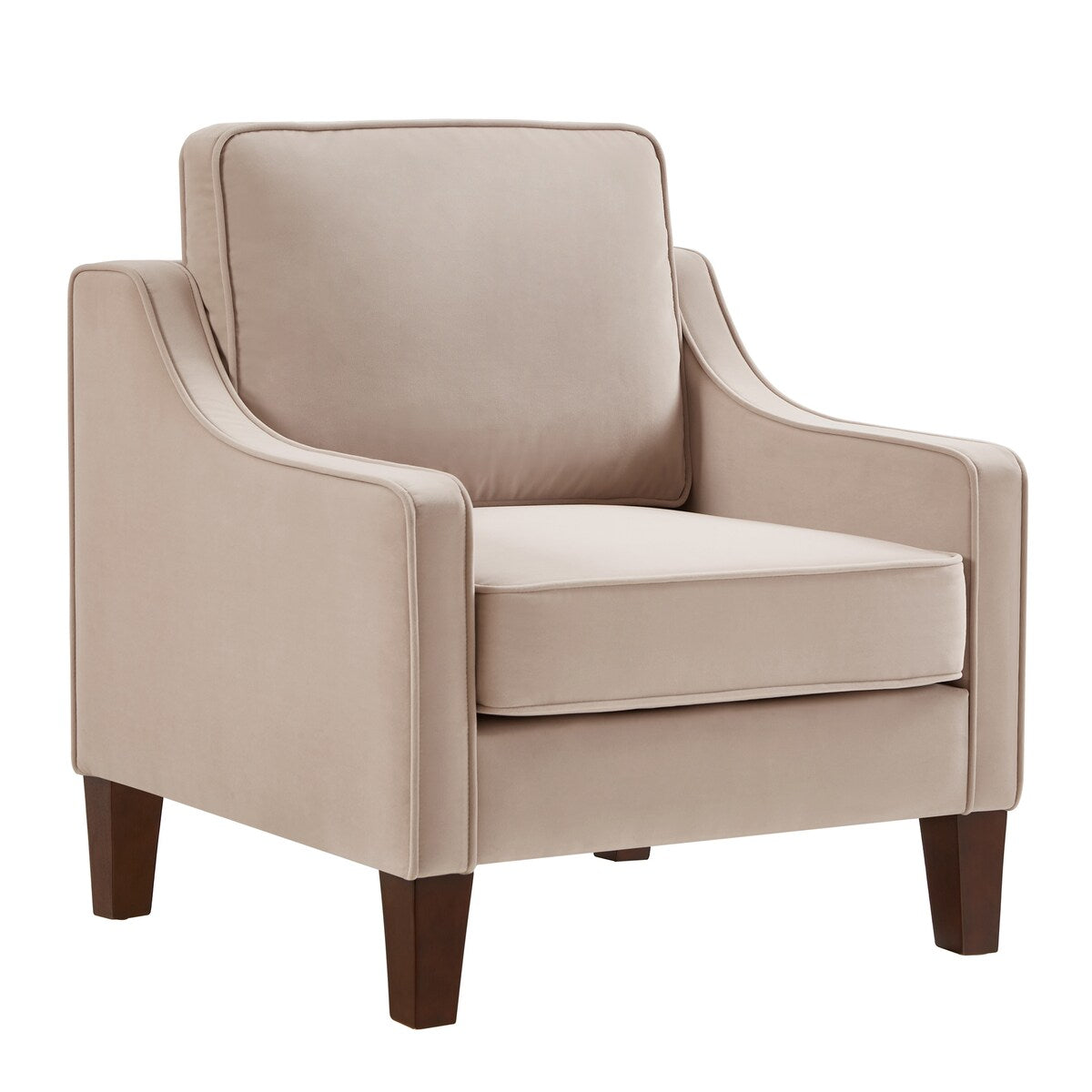 Modern Upholstered Sofa with Removable Cushions and Scooped Arms