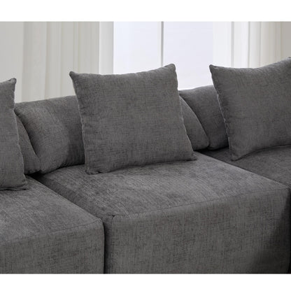 Modular 5-Piece Sectional Sofa Convertible Sleeper Couch with Ottoman and Pillows for Living Room