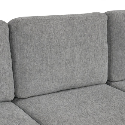 Modular Chenille Pull-Out Sleeper Sofa with Movable Storage Ottoman and USB Ports for Living Room