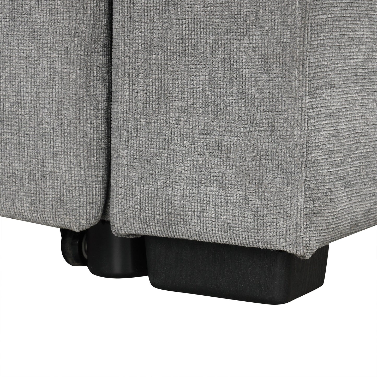 Modular Chenille Pull-Out Sleeper Sofa with Movable Storage Ottoman and USB Ports for Living Room