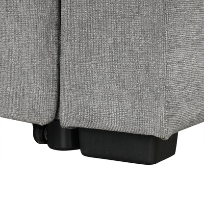 Modular Chenille Pull-Out Sleeper Sofa with Movable Storage Ottoman and USB Ports for Living Room