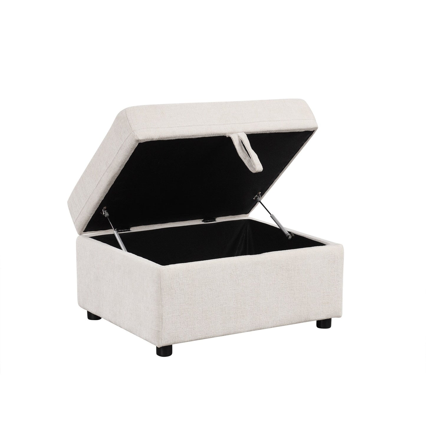 Modular Chenille Pull-Out Sleeper Sofa with Movable Storage Ottoman and USB Ports for Living Room