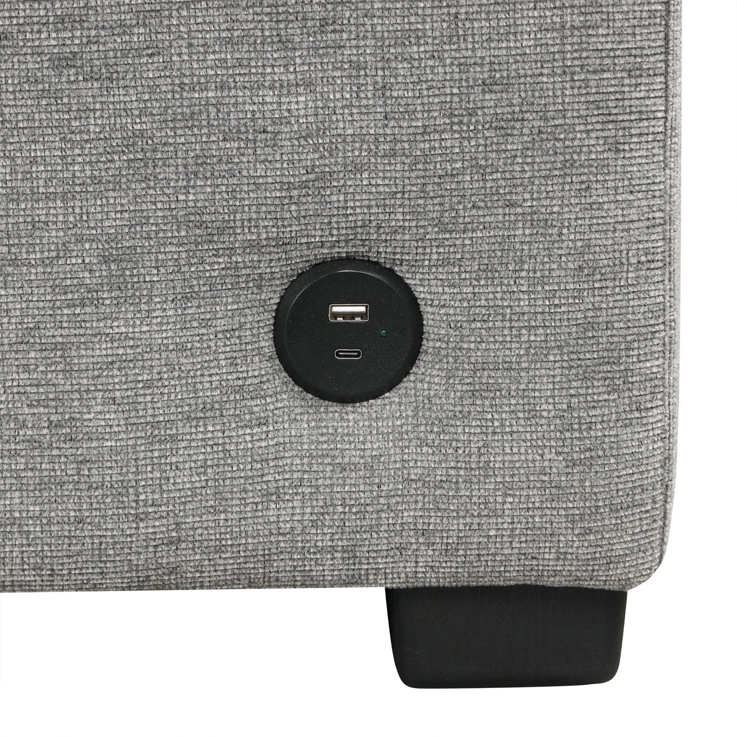 Modular Chenille Pull-Out Sleeper Sofa with Movable Storage Ottoman and USB Ports for Living Room