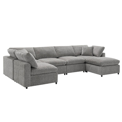 Modular Cloud Sofa Bed,Chenille Sectional Couch Set With Ottoman,Free Combination,Convertible U Shaped Sleeper Sofa