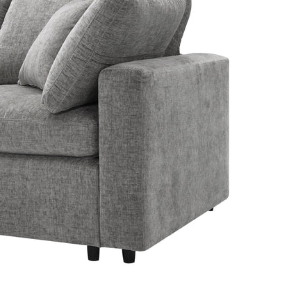 Modular Cloud Sofa Bed,Chenille Sectional Couch Set With Ottoman,Free Combination,Convertible U Shaped Sleeper Sofa