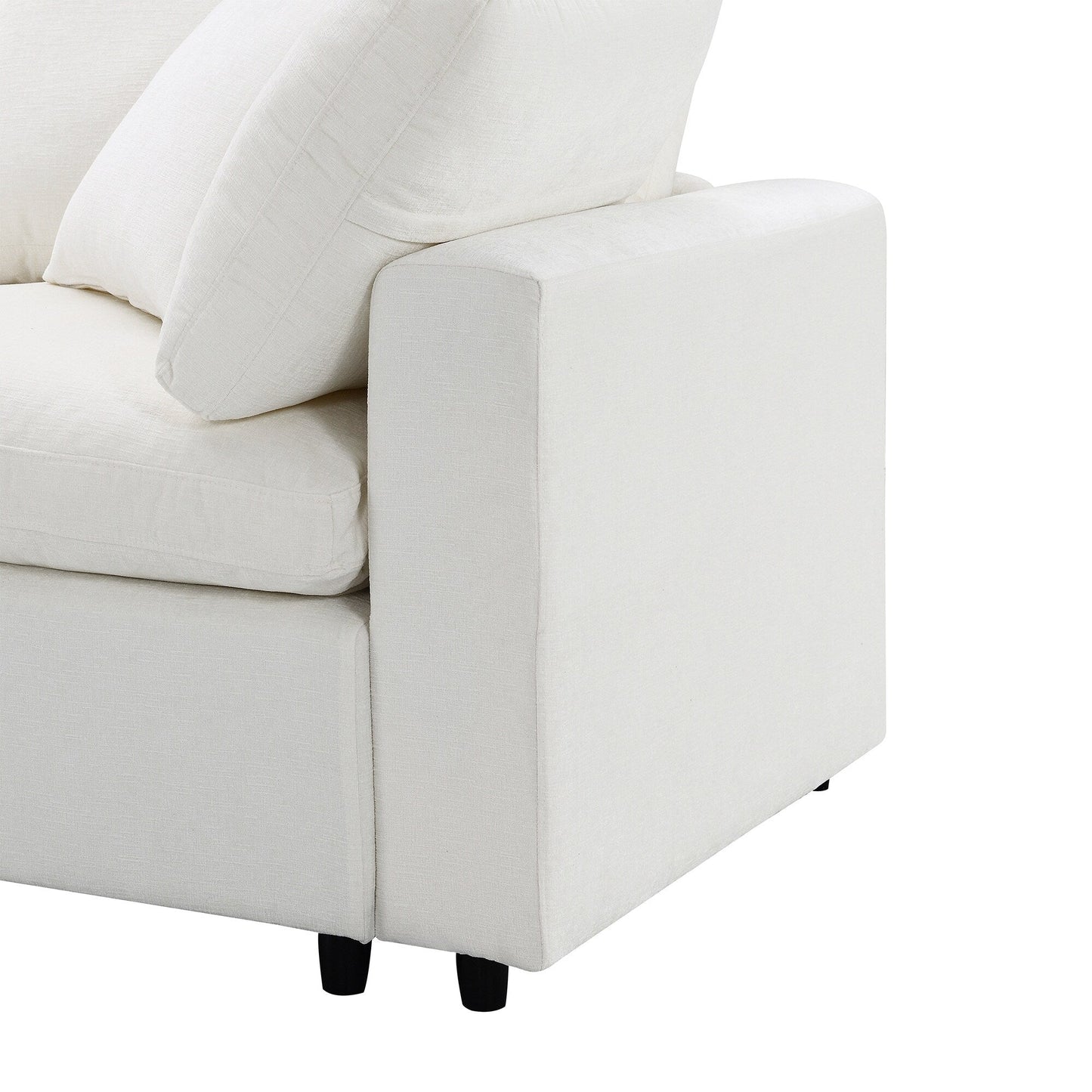 Modular Cloud Sofa Bed,Chenille Sectional Couch Set With Ottoman,Free Combination,Convertible U Shaped Sleeper Sofa