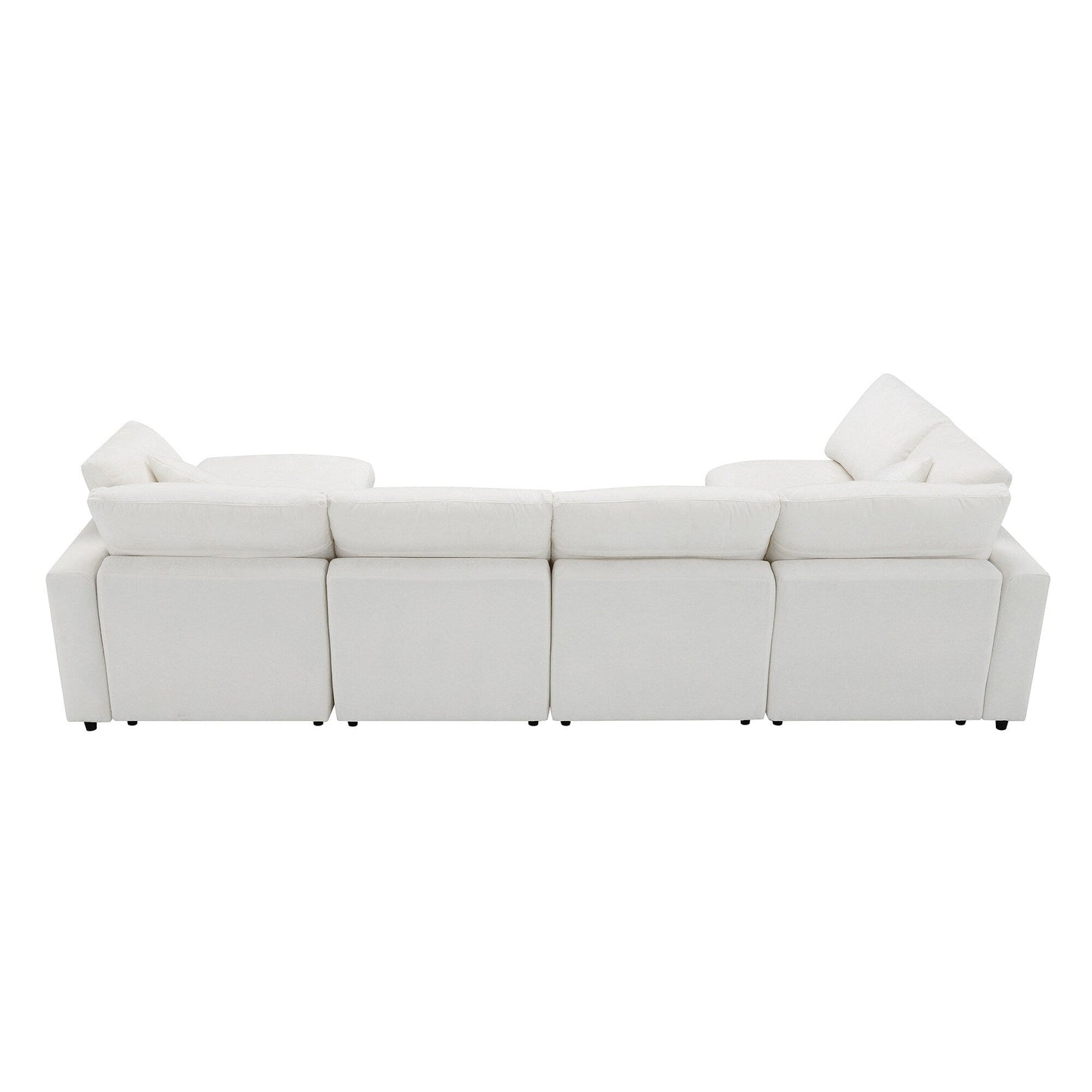 Modular Cloud Sofa Bed,Chenille Sectional Couch Set With Ottoman,Free Combination,Convertible U Shaped Sleeper Sofa