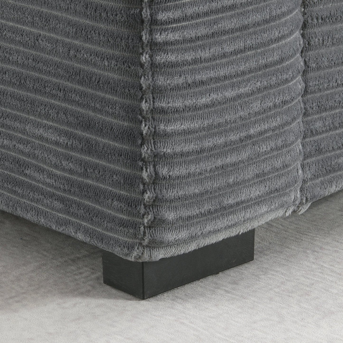 Modular Corduroy L-Shaped Sectional Sofa with Armrest Storage, USB Ports and Cup Holders for Living Room Apartment