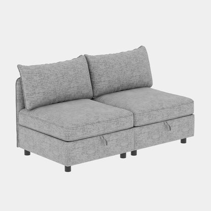 Modular Fabric Sectional Sofa Convertible Sofa Bed Set Sleeper Sofa with Storage Seats for Living Room