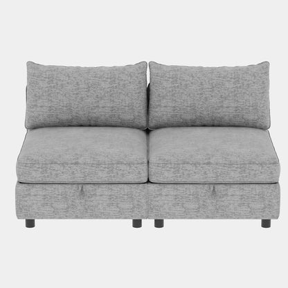 Modular Fabric Sectional Sofa Convertible Sofa Bed Set Sleeper Sofa with Storage Seats for Living Room