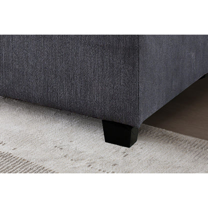 Modular L-Shape Linen Sectional Sofa with Reversible Ottoman, Soft Duck Down Cushions, Perfect for Living Room or Office