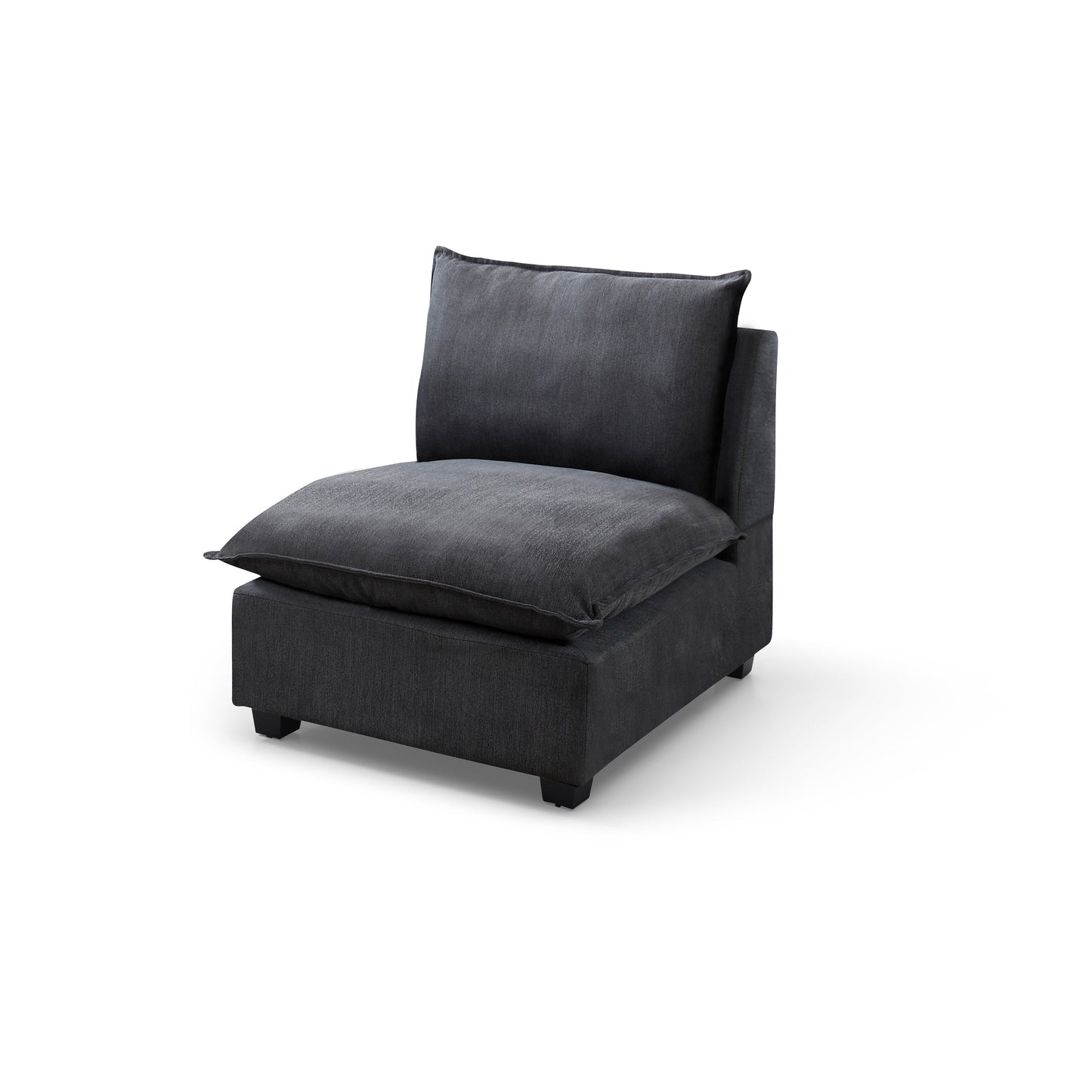 Modular L-Shape Linen Sectional Sofa with Reversible Ottoman, Soft Duck Down Cushions, Perfect for Living Room or Office
