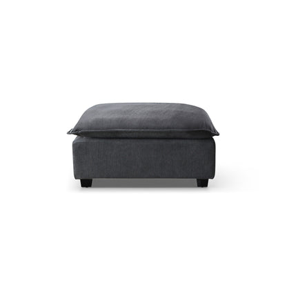 Modular L-Shape Linen Sectional Sofa with Reversible Ottoman, Soft Duck Down Cushions, Perfect for Living Room or Office