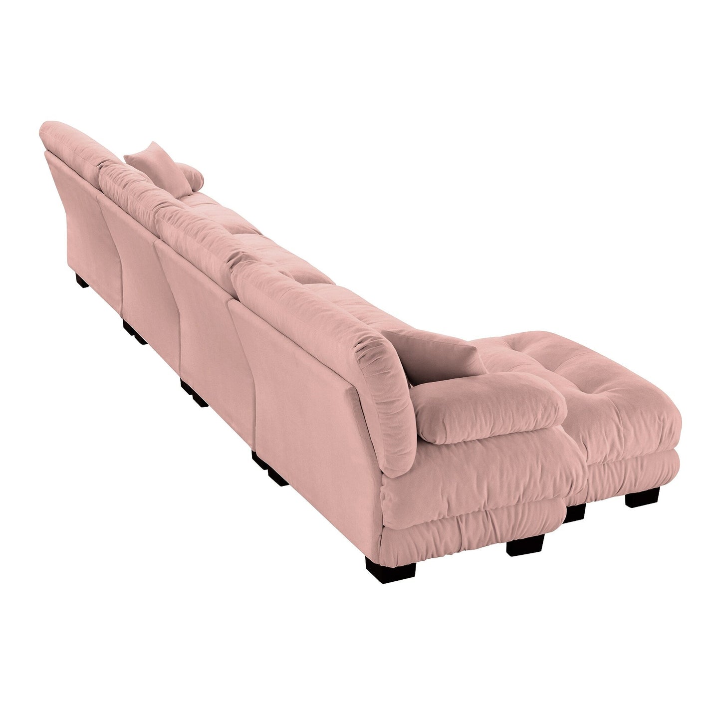 Modular L-Shaped 4-Seater Sectional Sofa Free Combination Cloud Sofa with Convertible Ottomans for Living Room