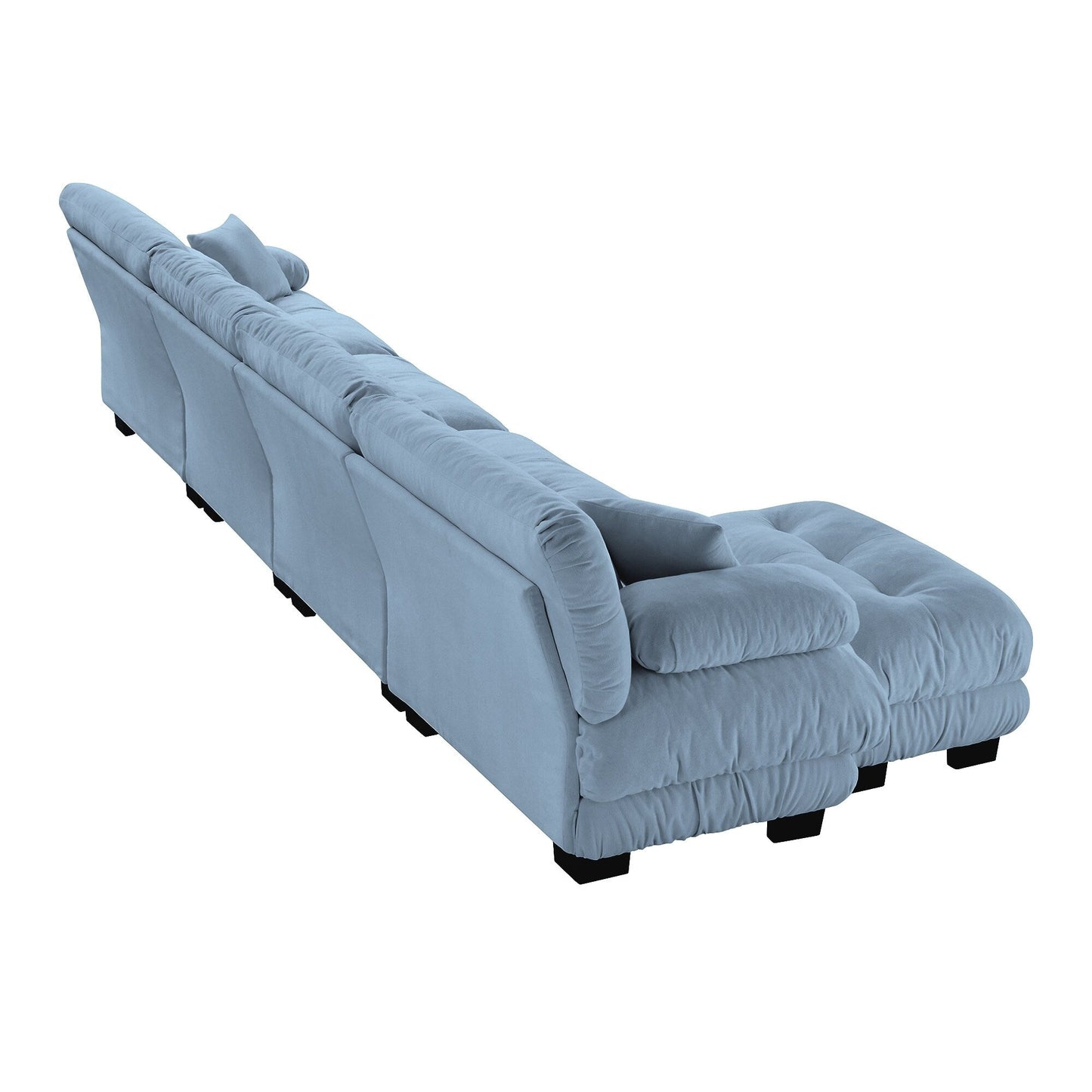 Modular L-Shaped 4-Seater Sectional Sofa Free Combination Cloud Sofa with Convertible Ottomans for Living Room