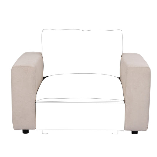 Modular Sectional Sofa, Modern Comfy Cloud Sofa Couch, Corduroy Rainbow Deep Seat Sofa with Movable Cushion