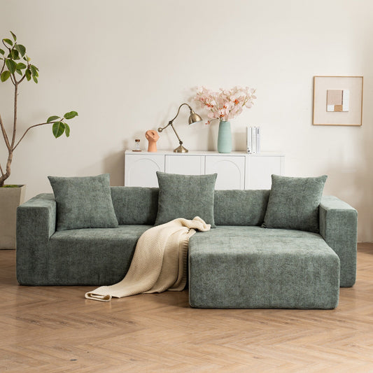 Modular cross-section with L-shaped lounge chair, cloud sofa, living room, bedroom soft cushion sofa - no installation required