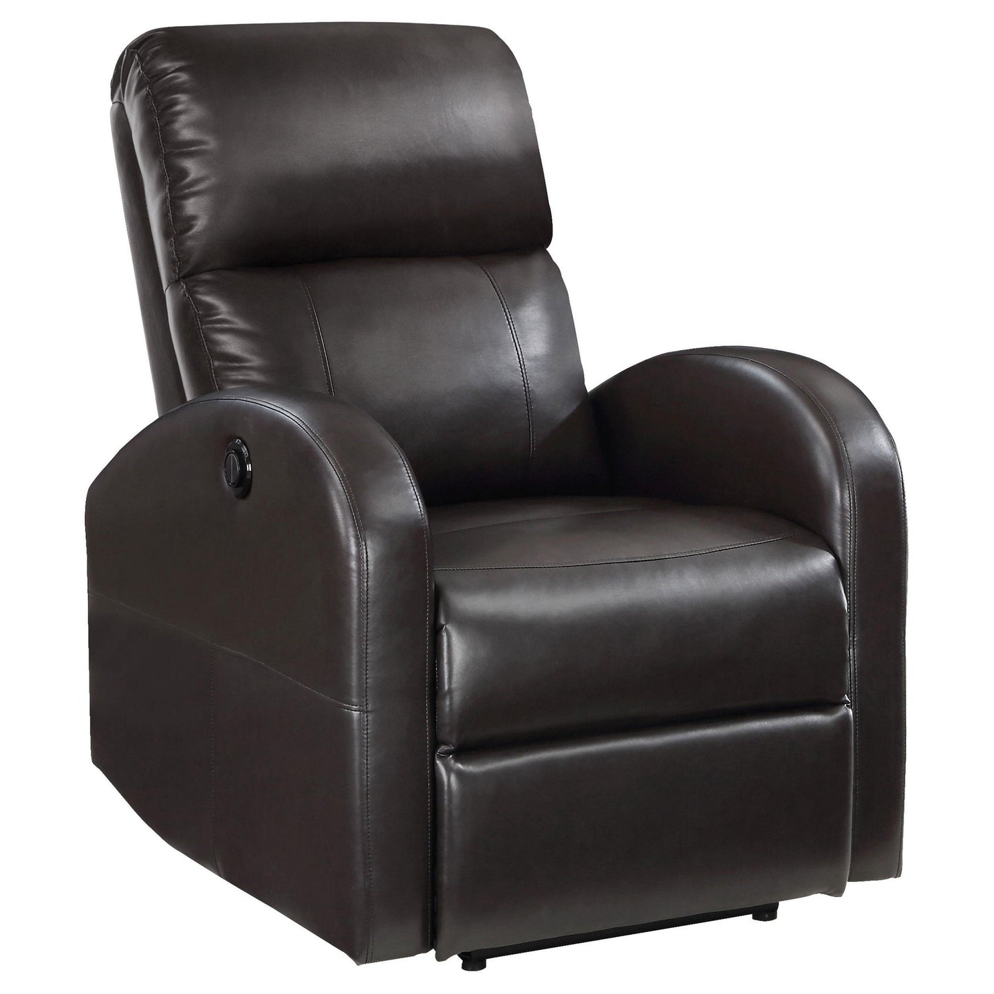 Nami Power Recliner Chair, Plush Cushioned Espresso Brown Faux Leather