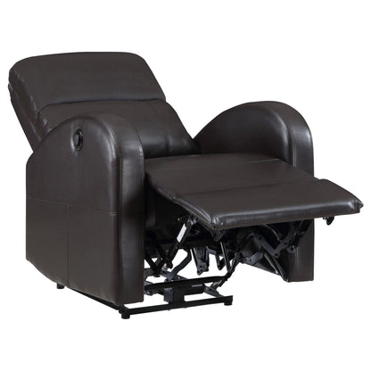 Nami Power Recliner Chair, Plush Cushioned Espresso Brown Faux Leather