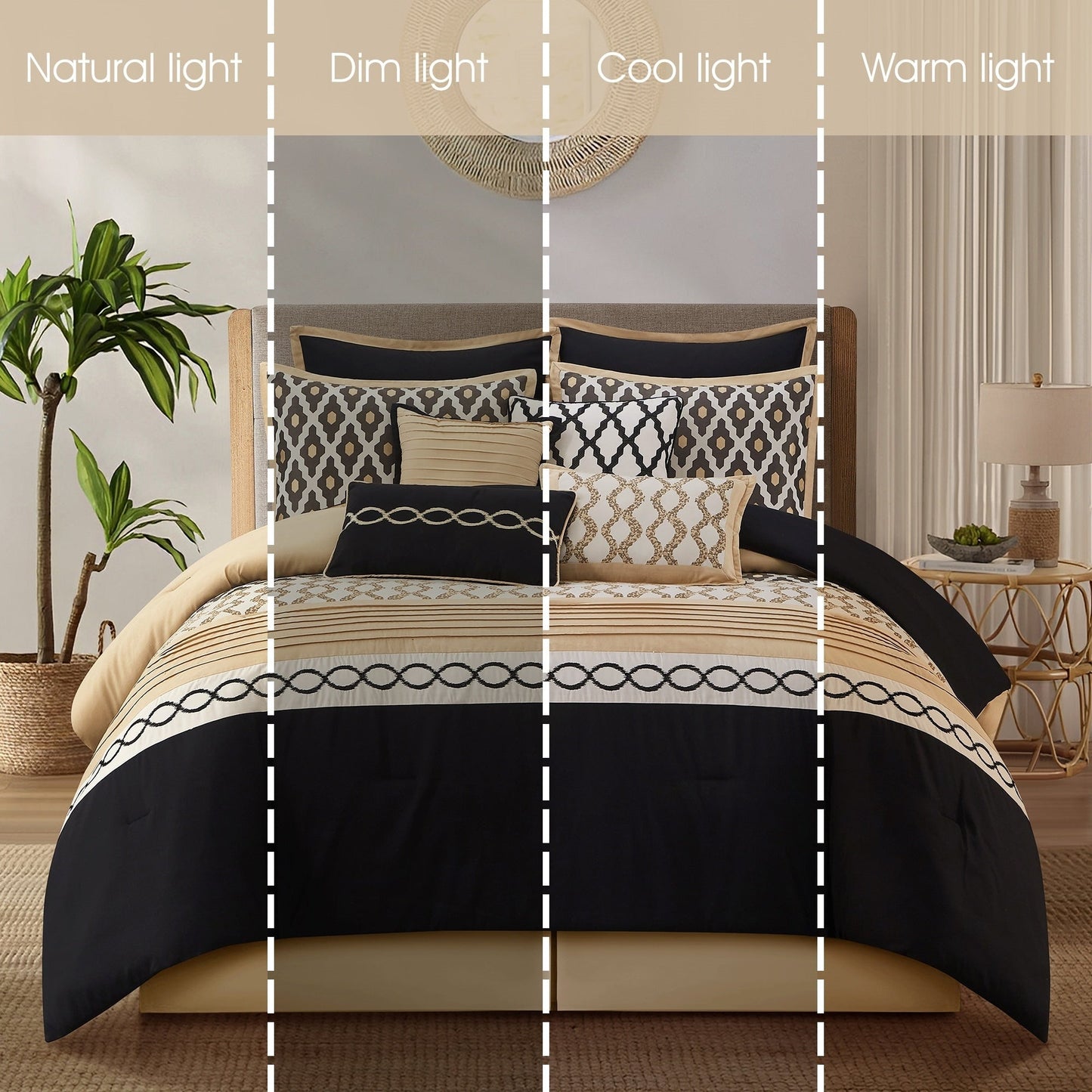 Nanshing Calvin Luxury10-Piece Geometric Comforter Set