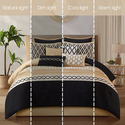 Nanshing Calvin Luxury10-Piece Geometric Comforter Set