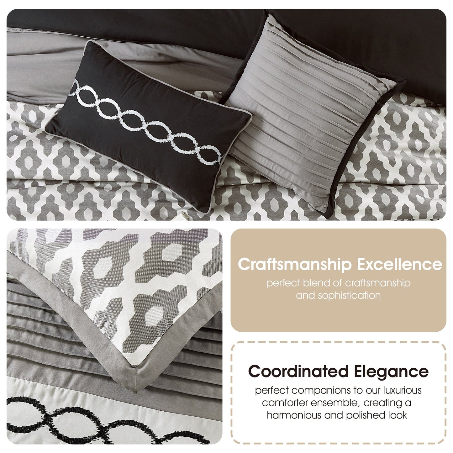 Nanshing Calvin Luxury10-Piece Geometric Comforter Set