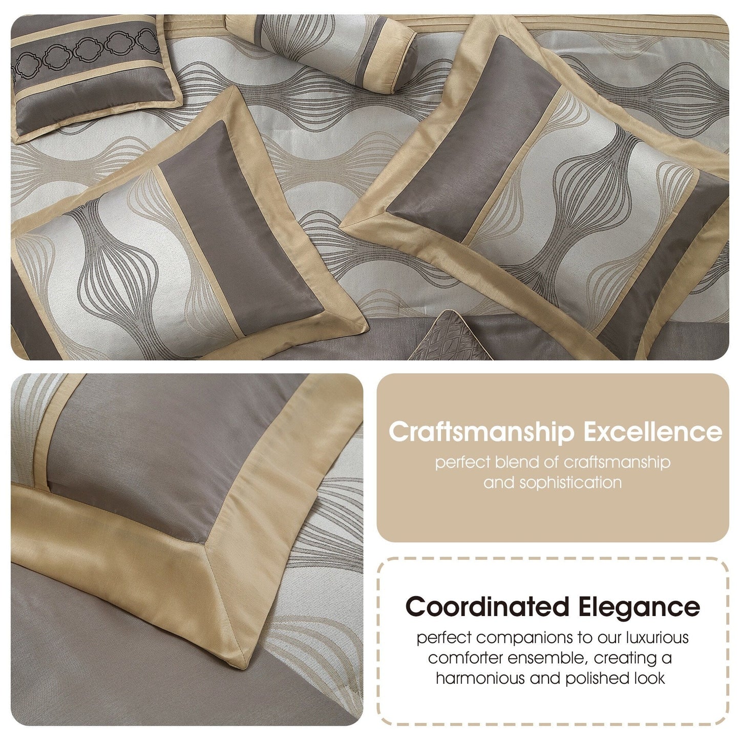 Nanshing Daniella 7-Piece Modern Geometric Comforter Set