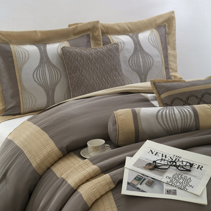Nanshing Daniella 7-Piece Modern Geometric Comforter Set