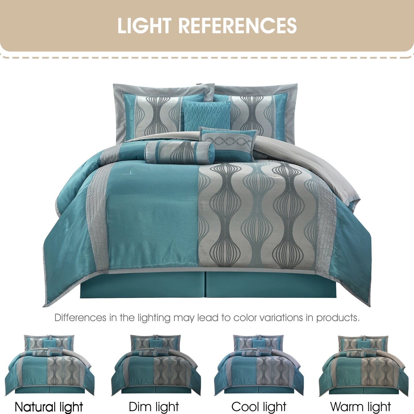 Nanshing Daniella 7-Piece Modern Geometric Comforter Set