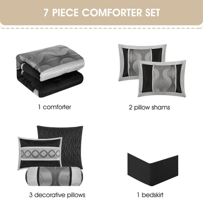 Nanshing Daniella 7-Piece Modern Geometric Comforter Set