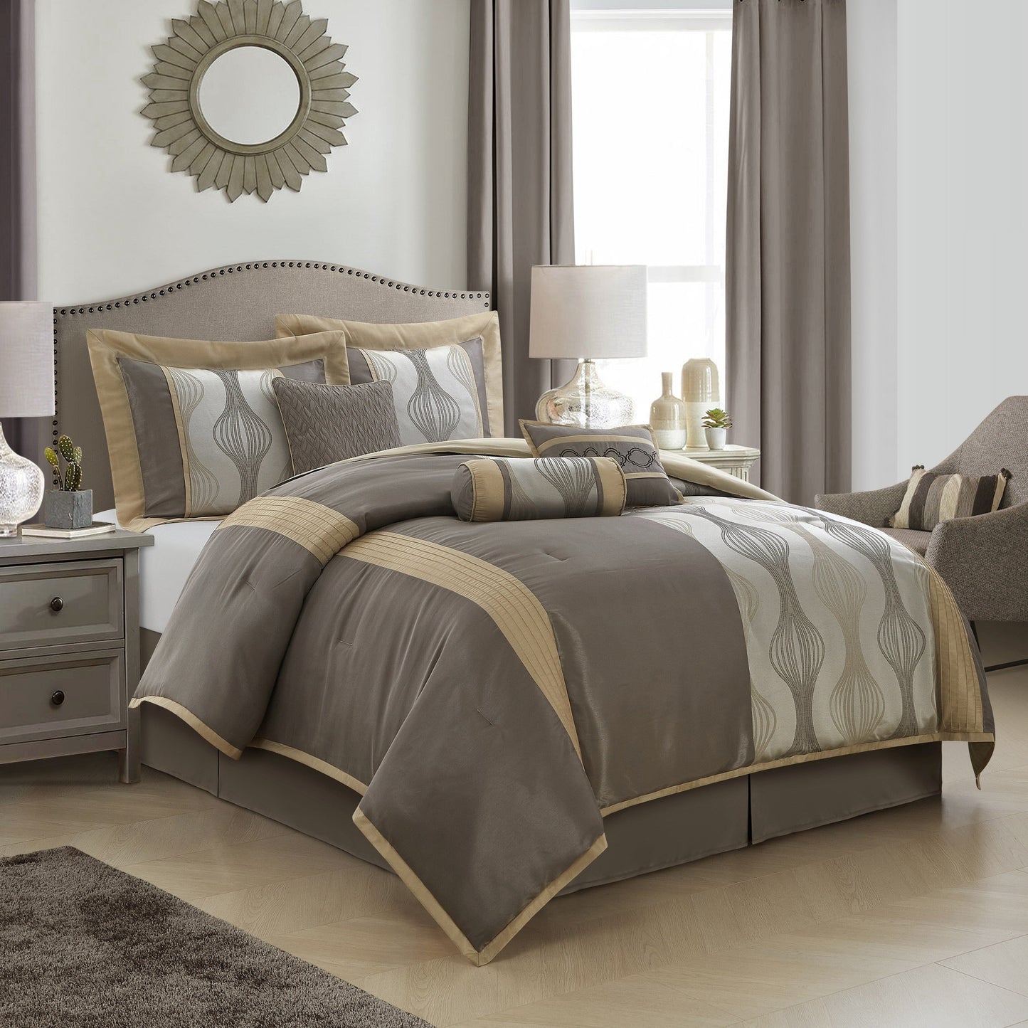Nanshing Daniella 7-Piece Modern Geometric Comforter Set