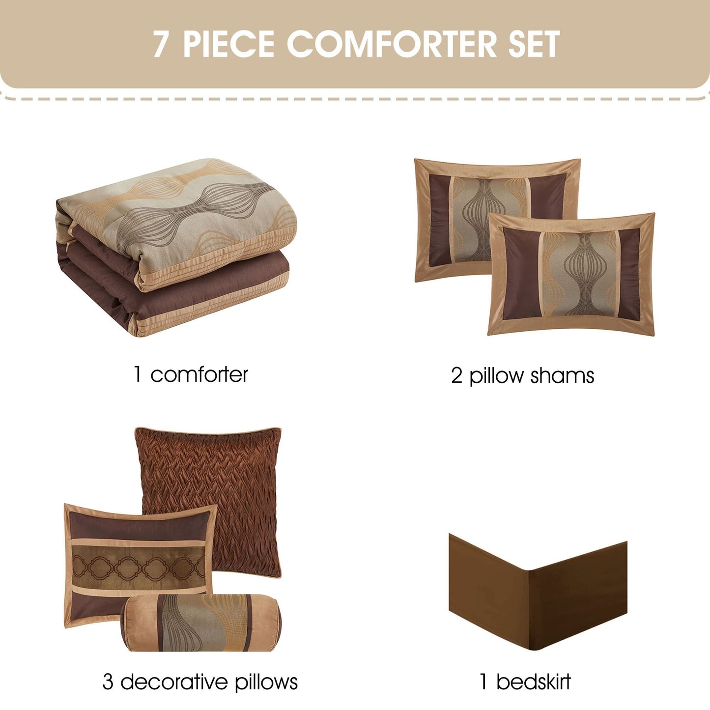 Nanshing Daniella 7-Piece Modern Geometric Comforter Set