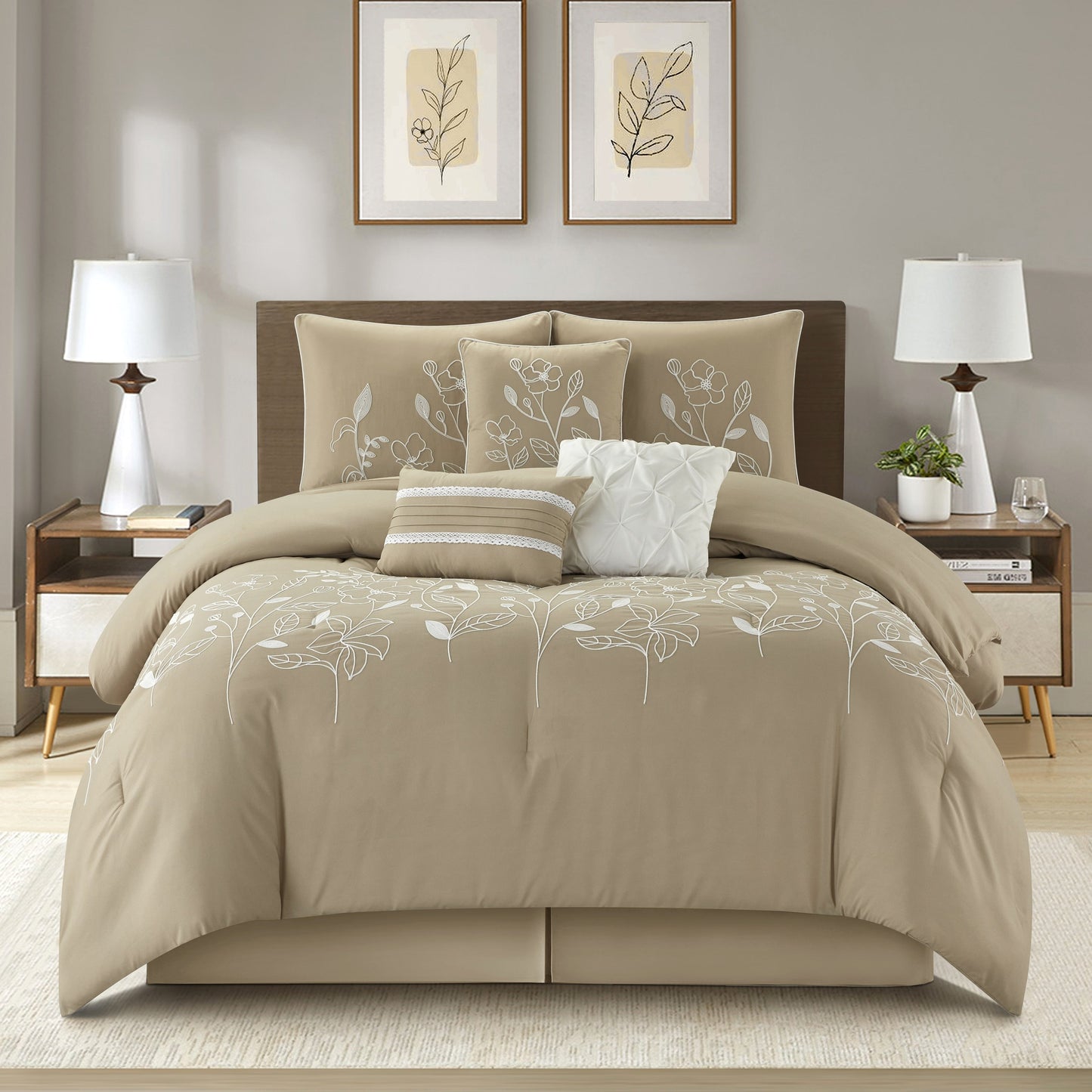 Nanshing Taylor 7 Piece Floral Botanical Comforter Set
