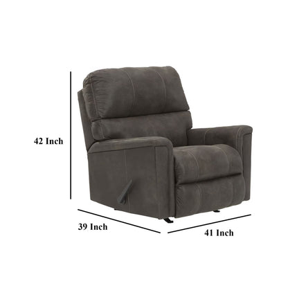 Nav Manual Rocker Recliner Chair, Weathered Smoke Gray Faux Leather