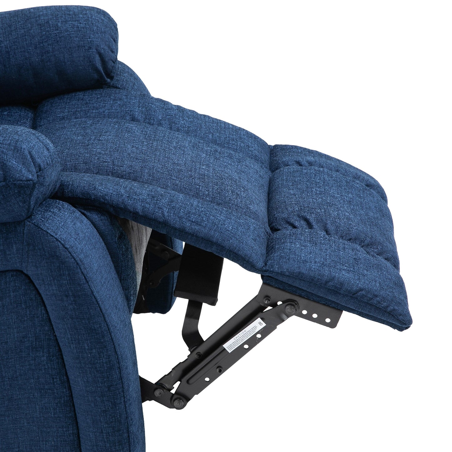 Navy Blue Fabric Massage Manual Recliner with Massage, Lumbar Heating, Side Pockets