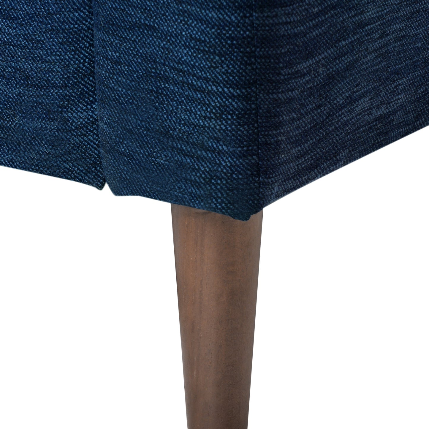 Navy Blue Modern 84.5 3-seater Sofa with Wood Legs and Pillows for Living Room