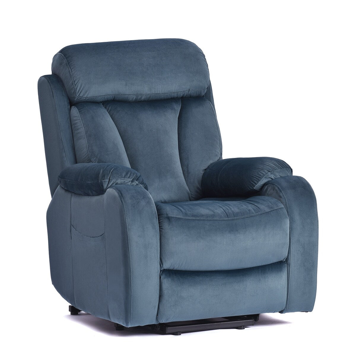 Navy Blue Power Lift Recliner Chair for Elderly with Adjustable Angles, Side Pocket, and Remote Control
