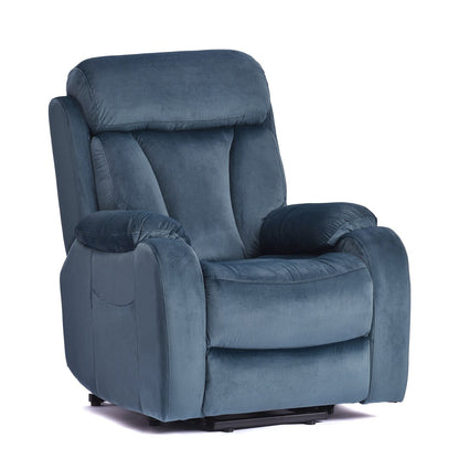 Navy Blue Power Lift Recliner Chair for Elderly with Adjustable Angles, Side Pocket, and Remote Control