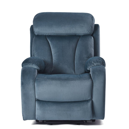 Navy Blue Power Lift Recliner Chair for Elderly with Adjustable Angles, Side Pocket, and Remote Control