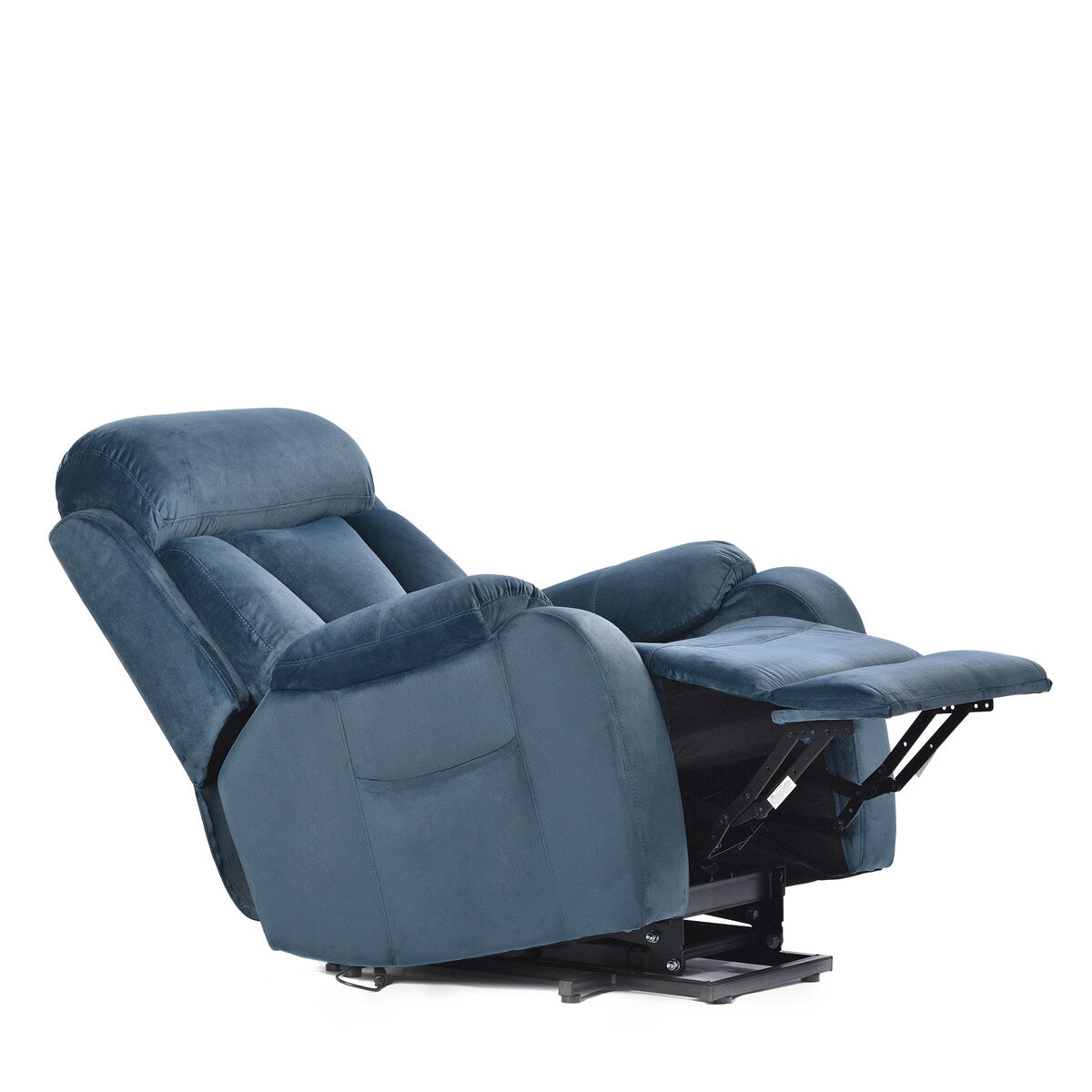Navy Blue Power Lift Recliner Chair for Elderly with Adjustable Angles, Side Pocket, and Remote Control