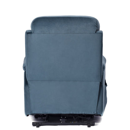 Navy Blue Power Lift Recliner Chair for Elderly with Adjustable Angles, Side Pocket, and Remote Control