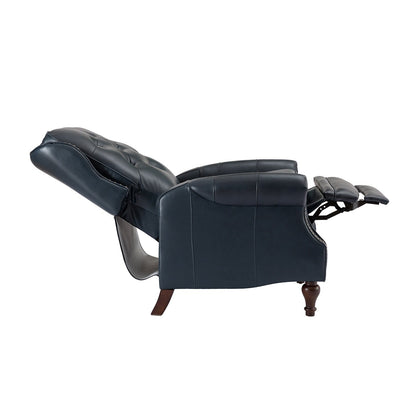 Nestor Mid Century Genuine Leather Recliner with Solid Wood Legs by HULALA HOME
