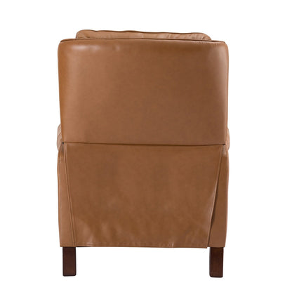 Nestor Mid Century Genuine Leather Recliner with Solid Wood Legs by HULALA HOME