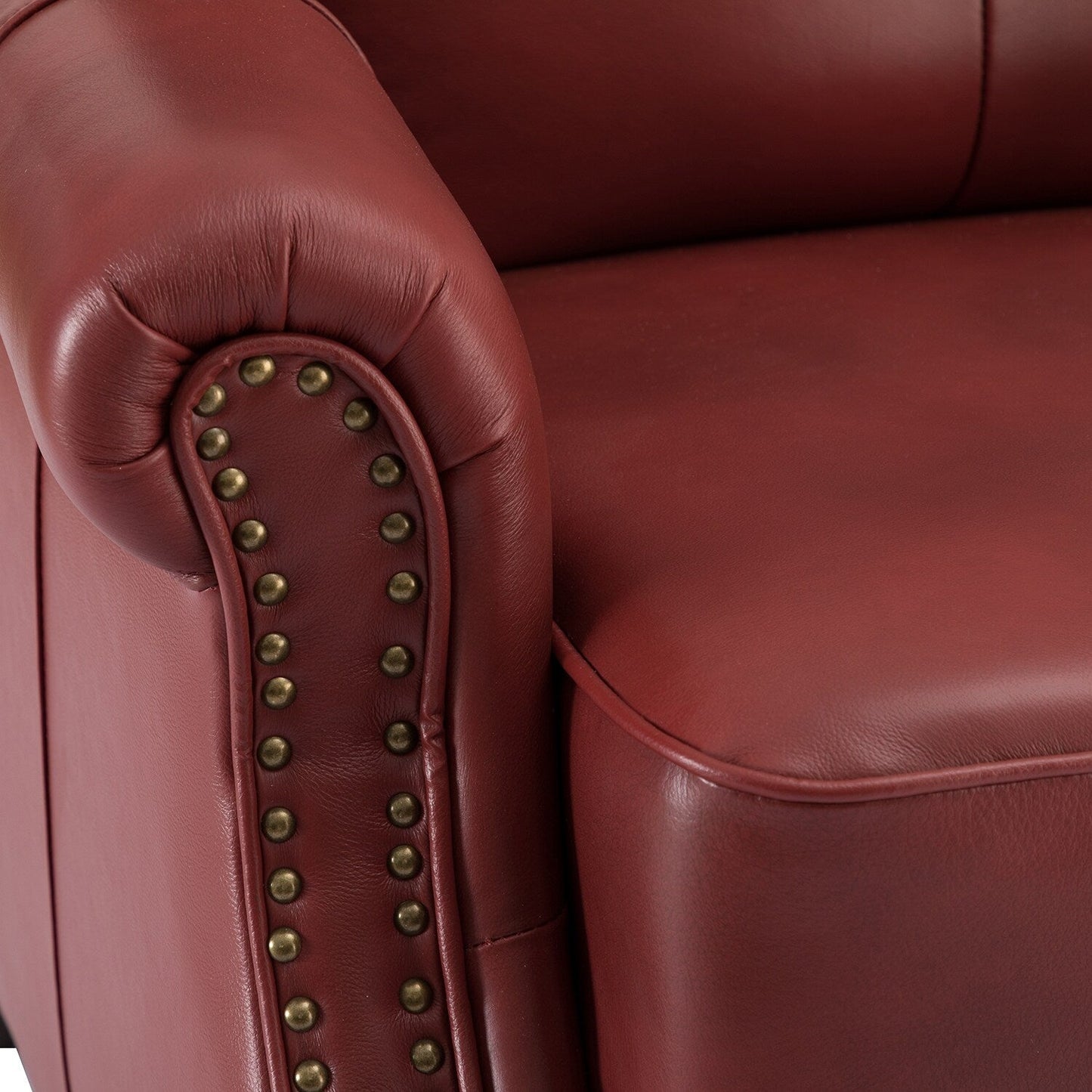 Nestor Mid Century Genuine Leather Recliner with Solid Wood Legs by HULALA HOME