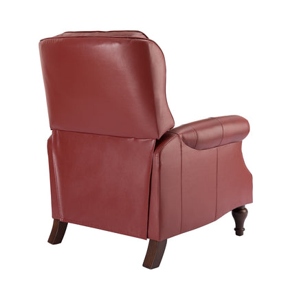 Nestor Mid Century Genuine Leather Recliner with Solid Wood Legs by HULALA HOME