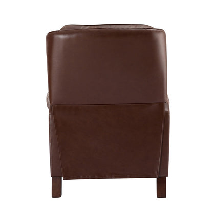 Nestor Mid Century Genuine Leather Recliner with Solid Wood Legs by HULALA HOME