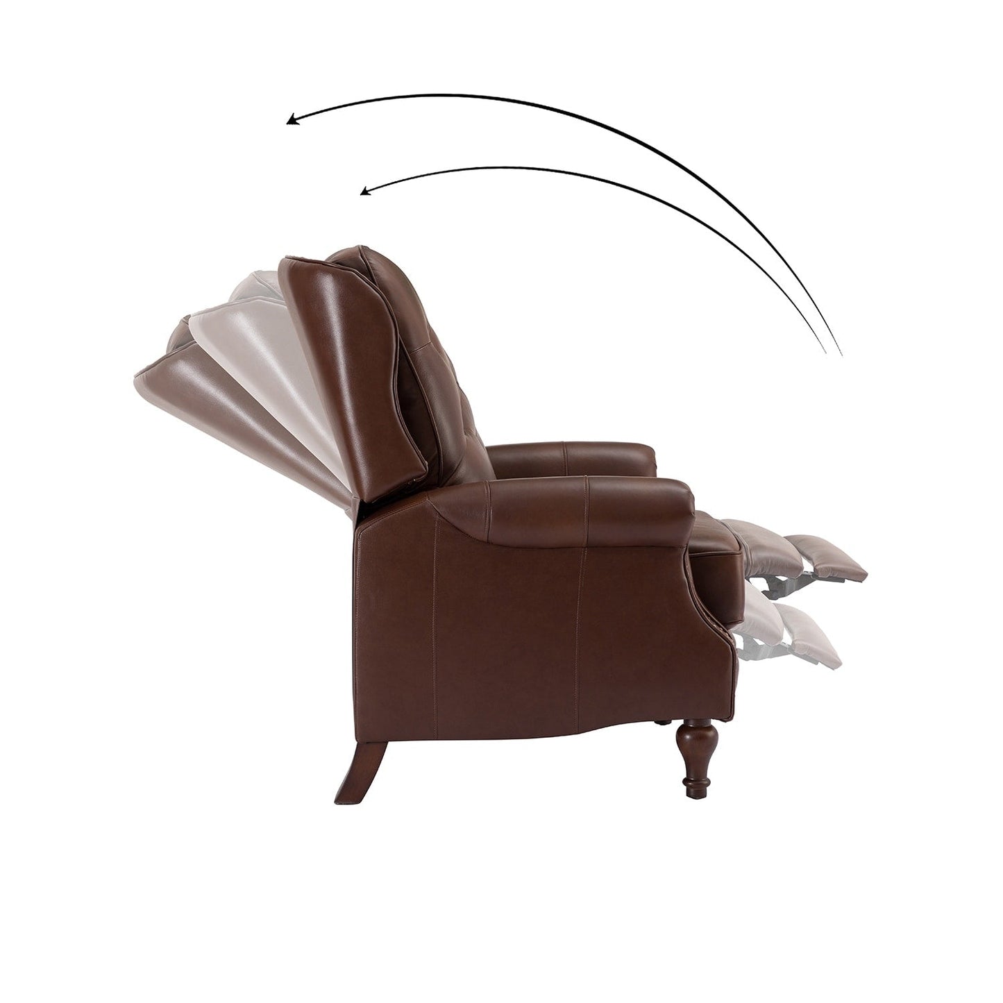 Nestor Mid Century Genuine Leather Recliner with Solid Wood Legs by HULALA HOME