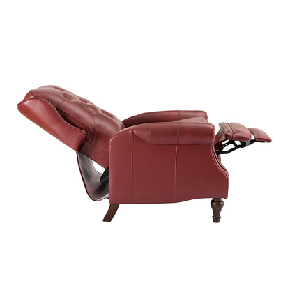 Nestor Mid Century Genuine Leather Recliner with Solid Wood Legs by HULALA HOME