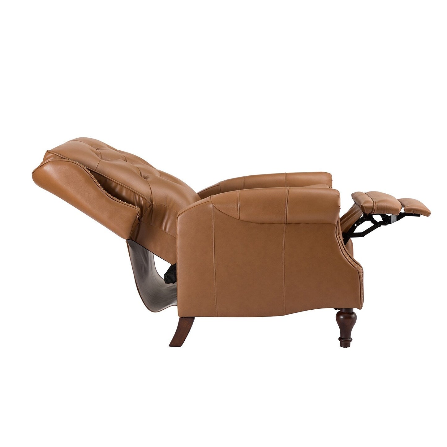 Nestor Mid Century Genuine Leather Recliner with Solid Wood Legs by HULALA HOME